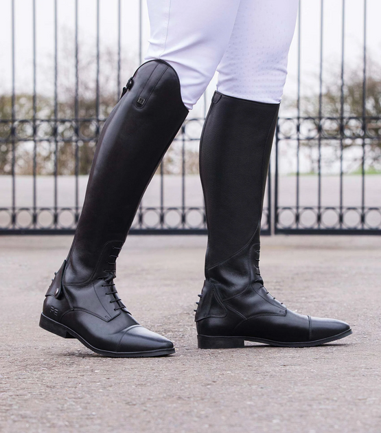 Black riding hot sale boots leather