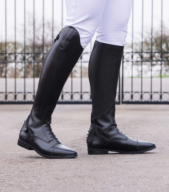 Black leather riding online boots
