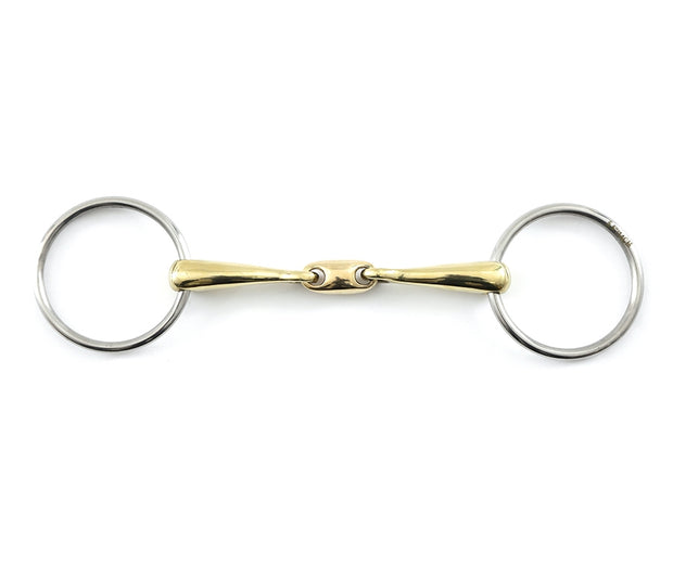 PEI Brass Alloy Loose Ring Snaffle with Lozenge BITS