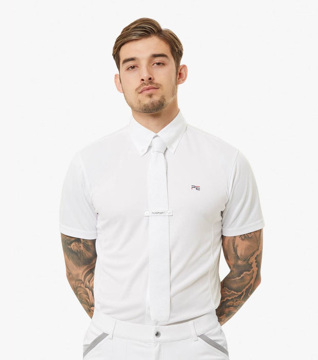 PEI Antonio Men's Short Sleeve Show Shirt - White Riding Shirts