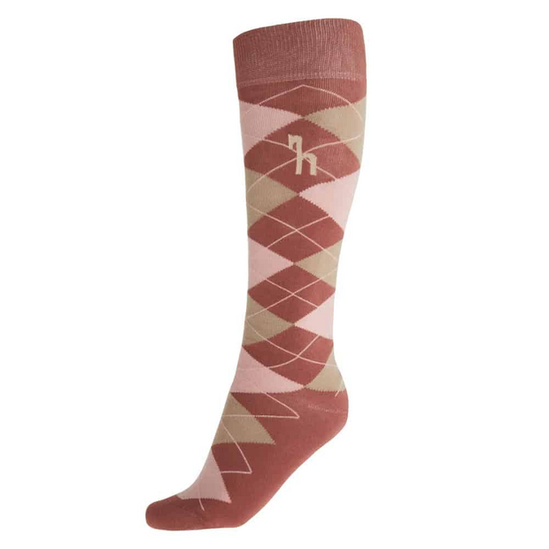 Horze Alana Argyle Summer Socks (Pink & Beige)