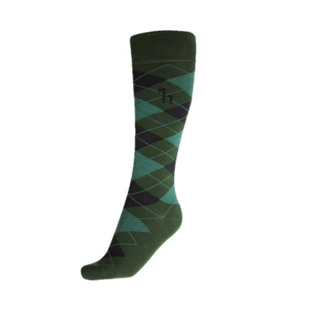 Horze Alana Argyle Summer Socks (Green & Navy)
