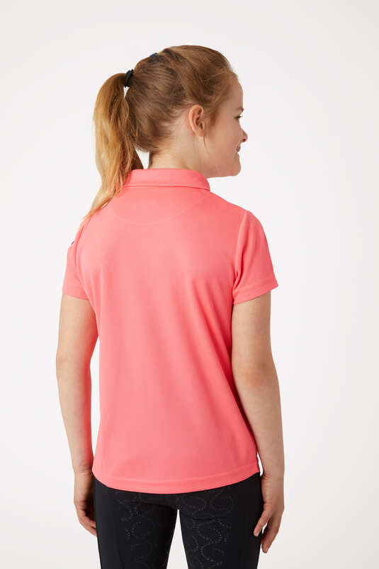 Horze Denise Kids Functional Short Sleeve Polo (Pink)