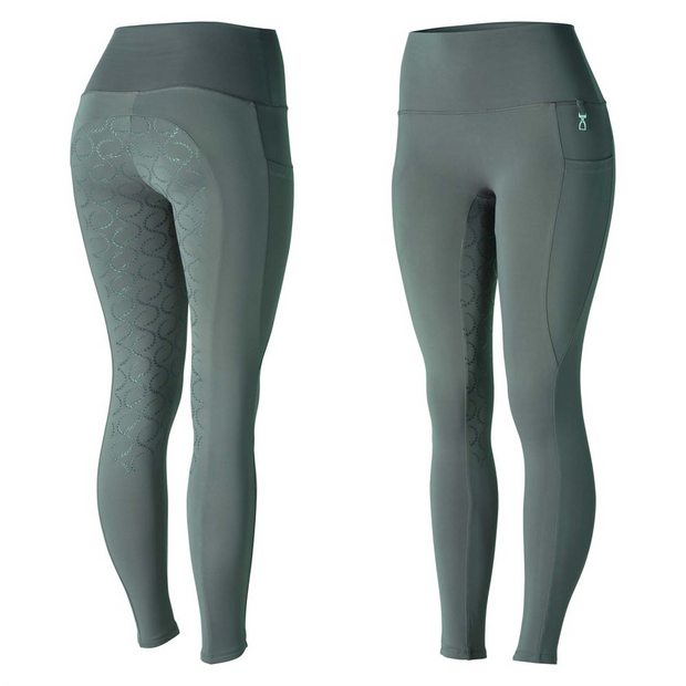Horze Gillian Women's Full Seat Compression Tights (Teal)