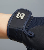 PEI Bordoni Leather Mesh Riding Gloves - Navy