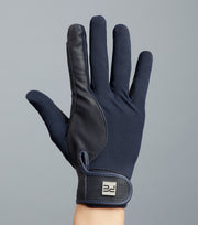 PEI Bordoni Leather Mesh Riding Gloves - Navy