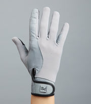 PEI Bordoni Leather Mesh Riding Gloves - Grey