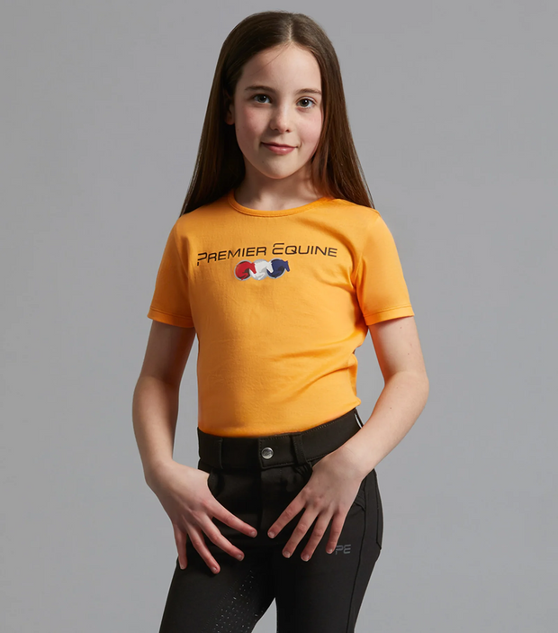 PEI Chiaro Girls Cotton Riding T-Shirt - Orange