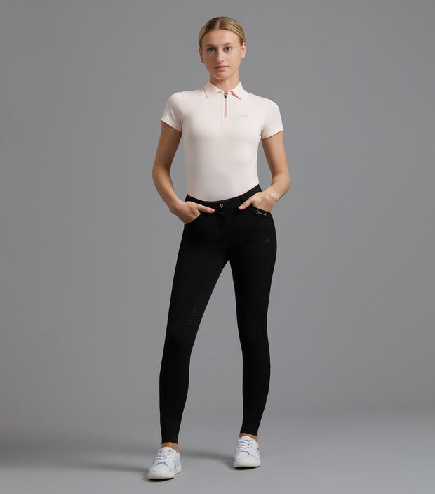 PEI Delta Ladies Full Seat Gel Riding Breeches - Black