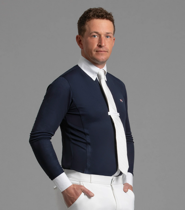 PEI Guilio Men's Long Sleeve Show Shirt - Navy