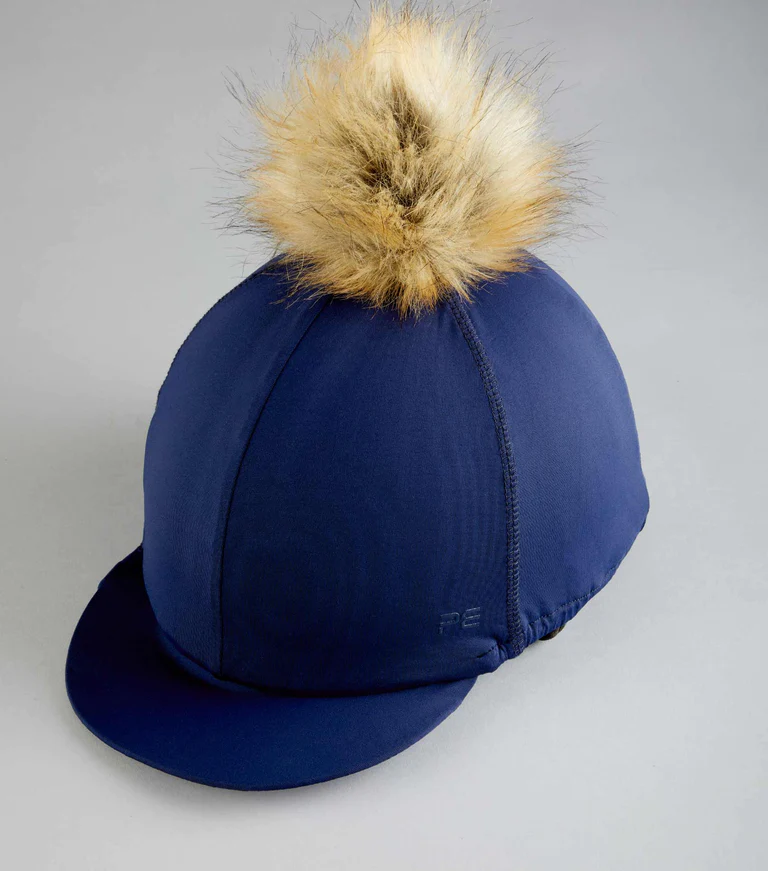 Hat Silk with PomPom Navy