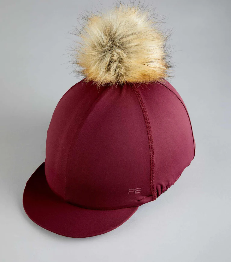 Hat Silk with PomPom Burgundy