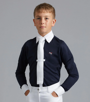 PEI Mini Giulio Boy's Long Sleeve Show Shirt (Navy)