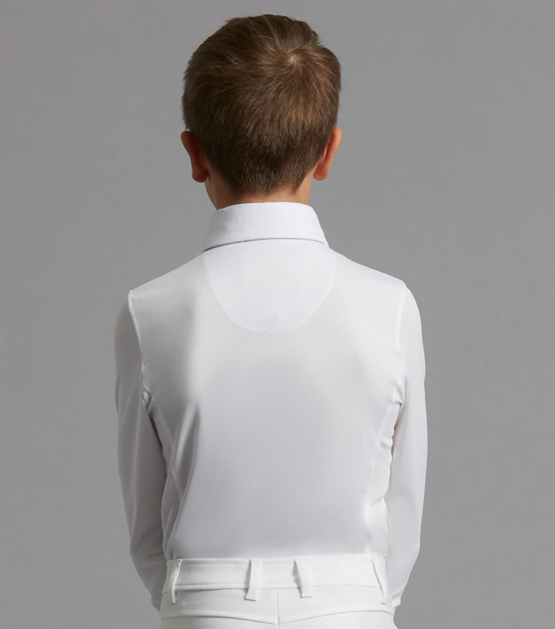 PEI Mini Giulio Boy's Long Sleeve Show Shirt (White)