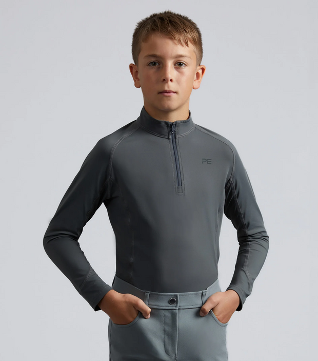 PEI Junior Ombretta Technical Riding Top - Grey