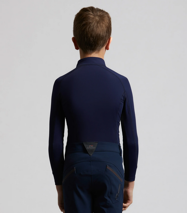 PEI Junior Ombretta Technical Riding Top - Navy