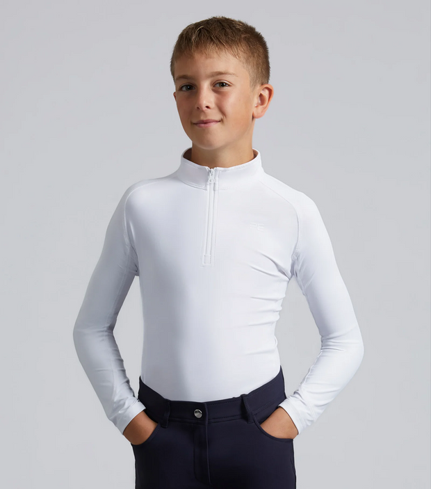 PEI Junior Ombretta Technical Riding Top - White