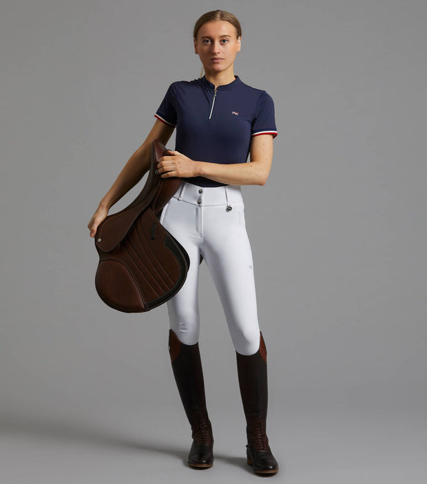 PEI Allegra Ladies Short Sleeve Riding Top - Navy