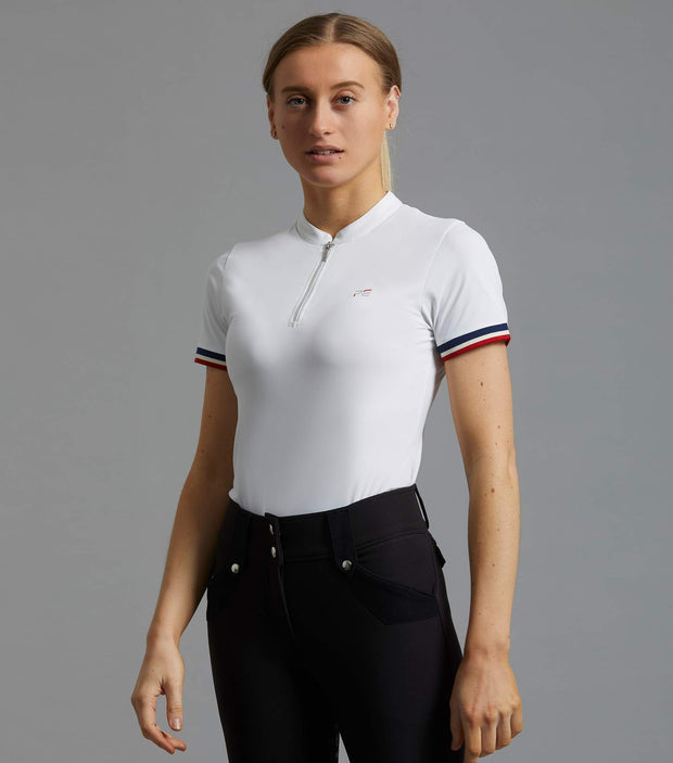 PEI Allegra Ladies Short Sleeve Riding Top - White