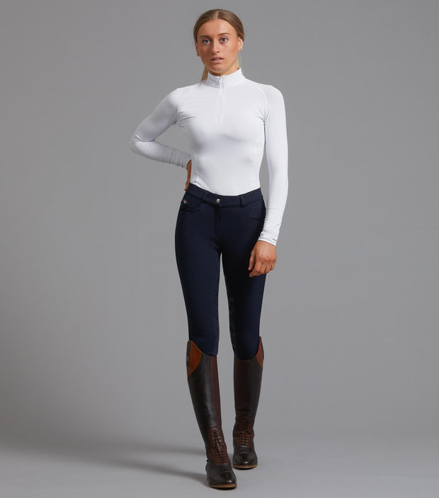 PEI Cassa Ladies Full Seat Gel Riding Breeches - Navy