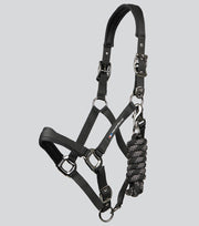 Corda Padded Head Collar with Lead Rope - Black