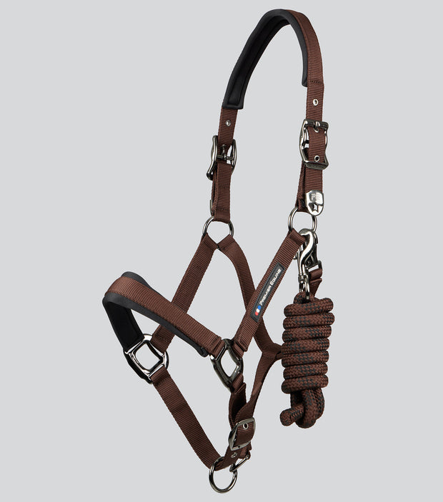 Corda Padded Head Collar with Lead Rope - Brown