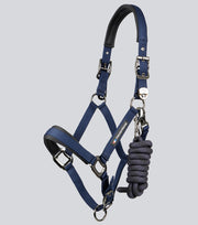 Corda Padded Head Collar with Lead - Navy