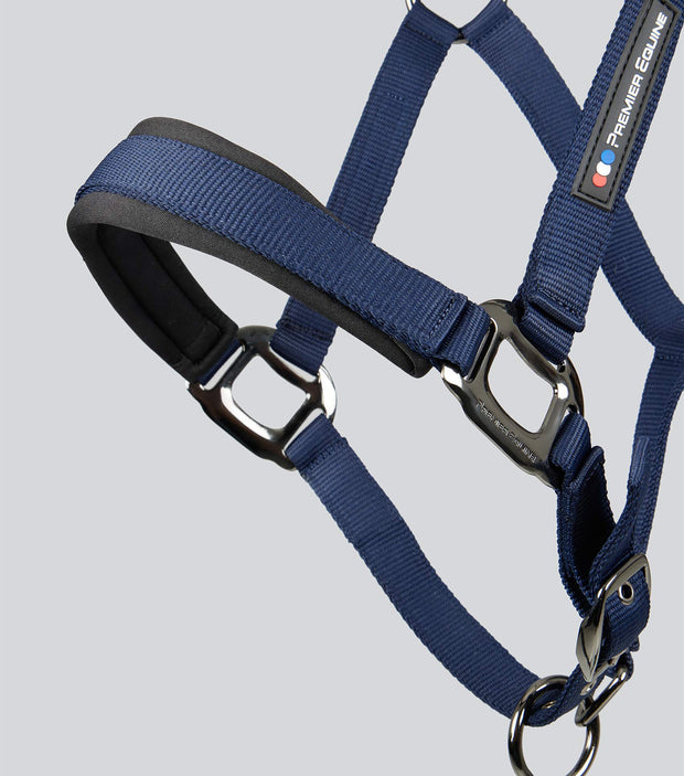 Corda Padded Head Collar with Lead - Navy