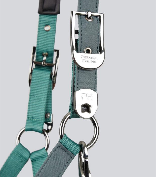 Duco Padded Head Collar with Lead - Green