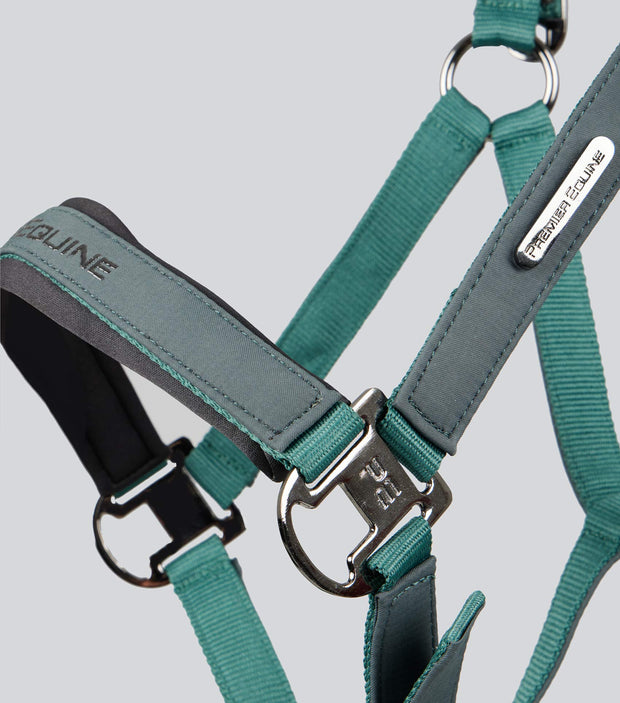 Duco Padded Head Collar with Lead - Green