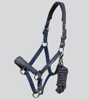 Duco Padded Head Collar with Lead - Navy