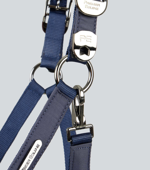 Duco Padded Head Collar with Lead - Navy