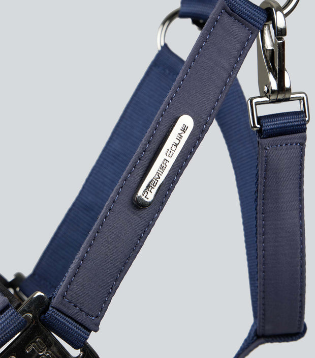 Duco Padded Head Collar with Lead - Navy