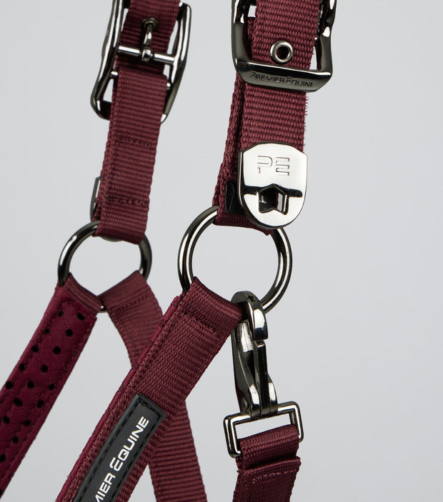 Necto 3D Mesh Head Collar with Lead - Burgundy