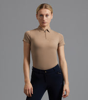 PEI Scintillo Ladies Short Sleeve Riding Top - Taupe