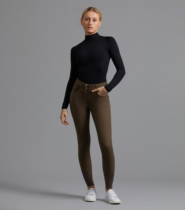 PEI Virtue Ladies Full Seat Gel Breeches - Dark Olive