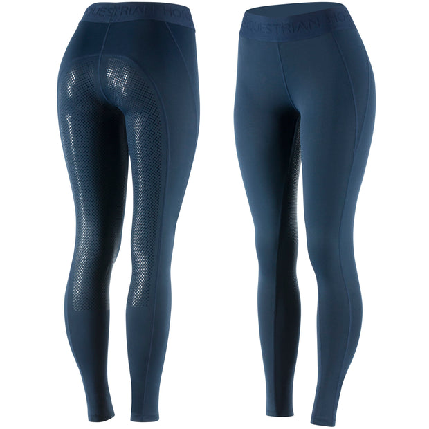 Madison Women's Silicone Full Seat Tights - Navy Breeches