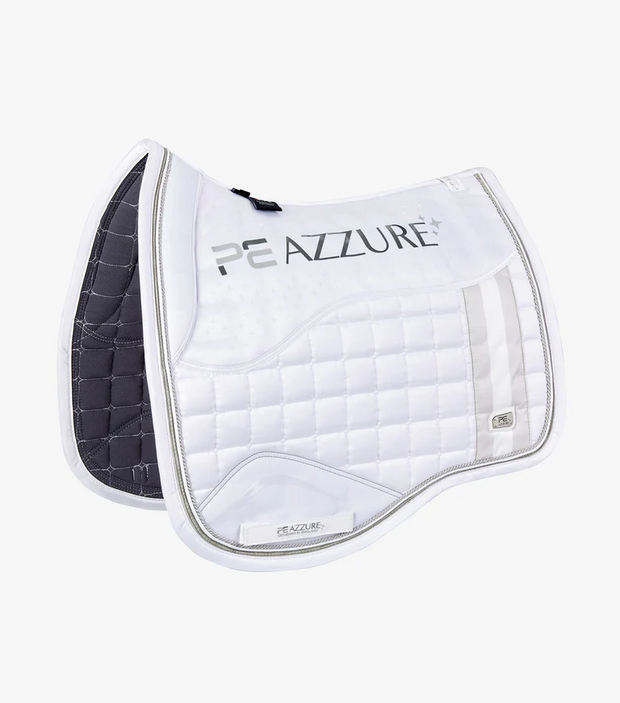 Azzure Anti-Slip Satin Dressage Saddle Pad - White SADDLE PADS