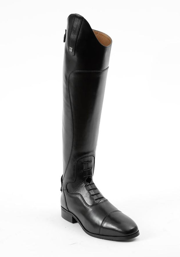 PEI Dellucci Ladies Tall Leather Field Riding Boot - Black Footwear