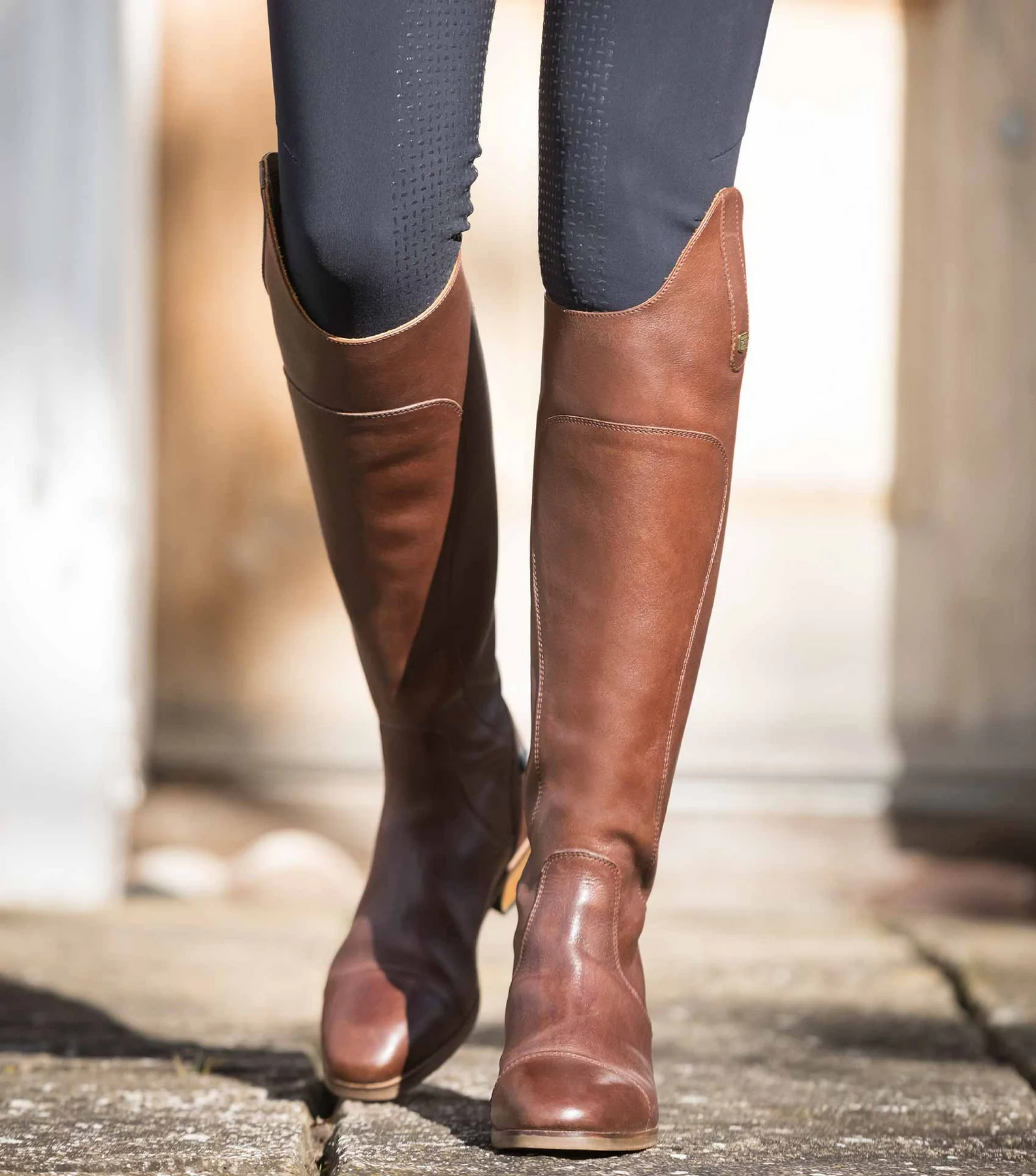 PEI Mazziano Tall Leather Riding Boots Brown