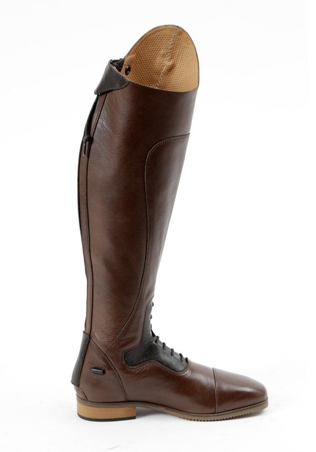 PEI Dellucci Ladies Tall Leather Field Riding Boot - Brown Footwear