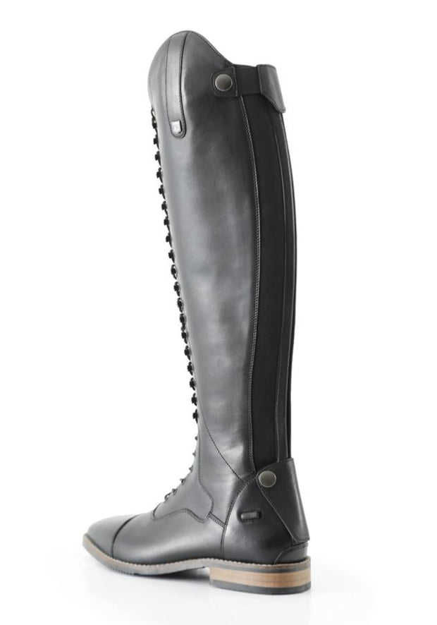 PEI Maurizia Ladies Lace-up Tall Riding Boots - Black Footwear